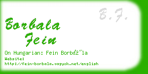 borbala fein business card